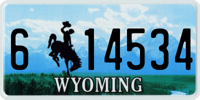 WY license plate 614534