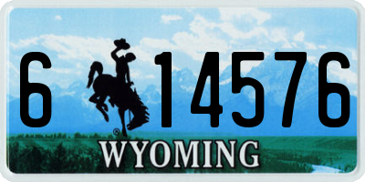 WY license plate 614576