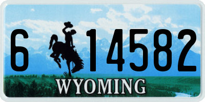 WY license plate 614582