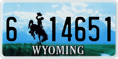 WY license plate 614651