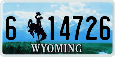 WY license plate 614726