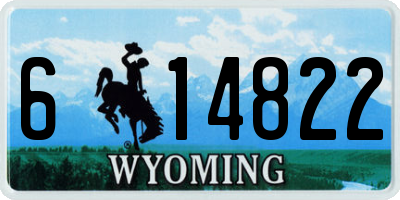 WY license plate 614822