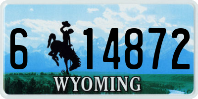 WY license plate 614872