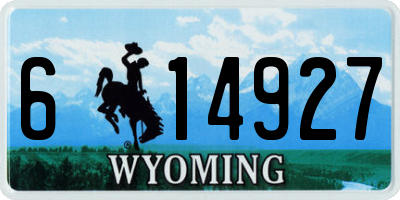 WY license plate 614927