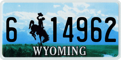 WY license plate 614962