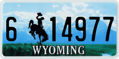 WY license plate 614977