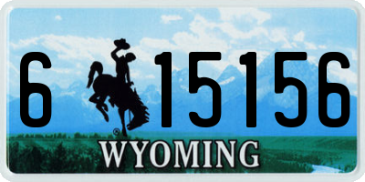 WY license plate 615156