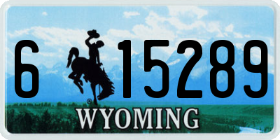 WY license plate 615289