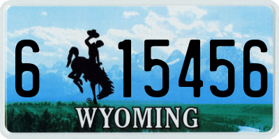 WY license plate 615456