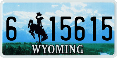 WY license plate 615615