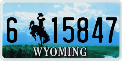 WY license plate 615847