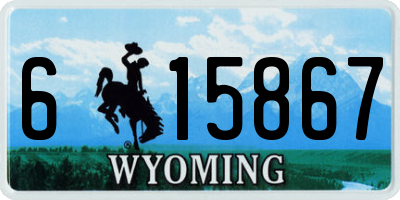 WY license plate 615867