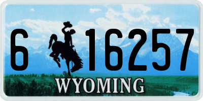 WY license plate 616257