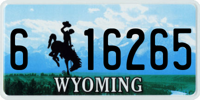 WY license plate 616265