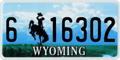 WY license plate 616302
