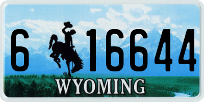 WY license plate 616644