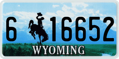 WY license plate 616652