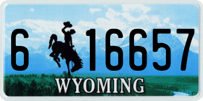 WY license plate 616657
