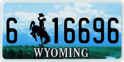 WY license plate 616696