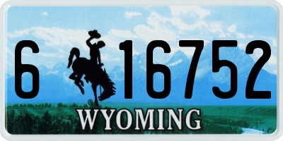 WY license plate 616752