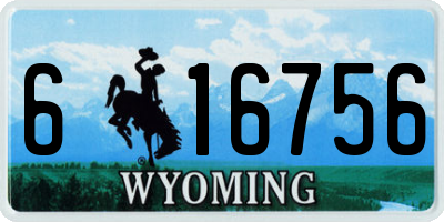 WY license plate 616756