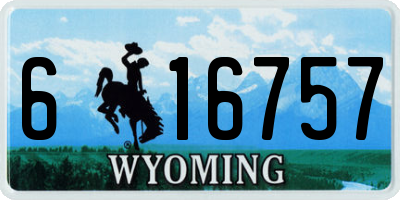 WY license plate 616757