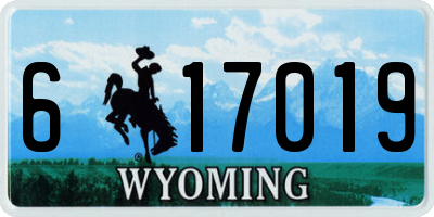 WY license plate 617019