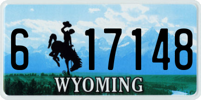 WY license plate 617148