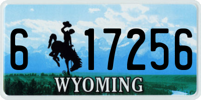 WY license plate 617256