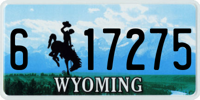 WY license plate 617275