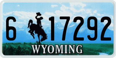 WY license plate 617292
