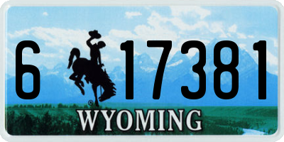 WY license plate 617381