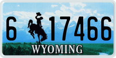 WY license plate 617466