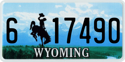 WY license plate 617490