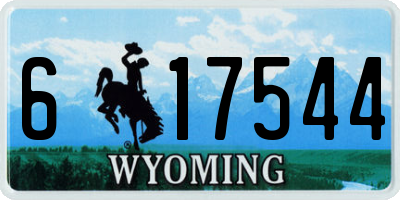 WY license plate 617544