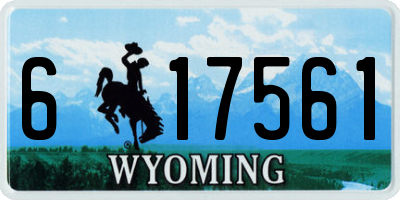 WY license plate 617561