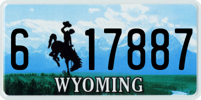 WY license plate 617887