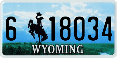 WY license plate 618034