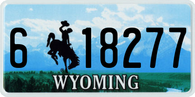 WY license plate 618277