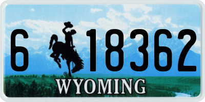 WY license plate 618362