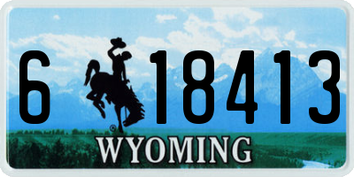 WY license plate 618413