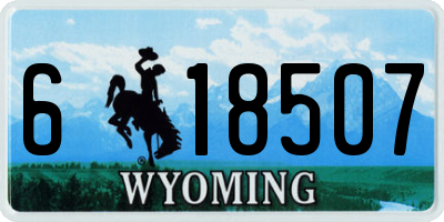WY license plate 618507