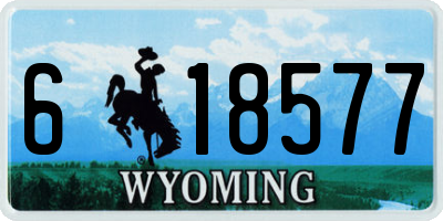 WY license plate 618577