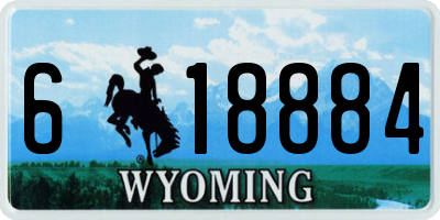 WY license plate 618884