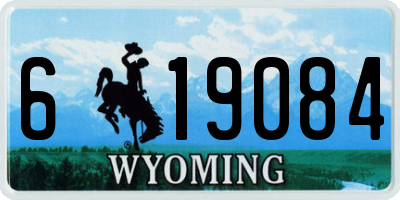 WY license plate 619084