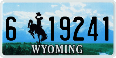 WY license plate 619241