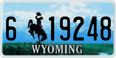 WY license plate 619248
