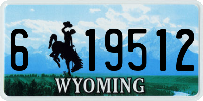 WY license plate 619512