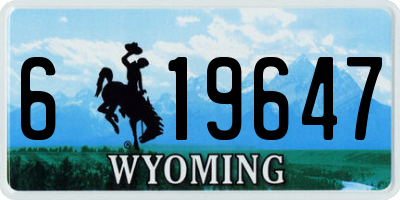 WY license plate 619647