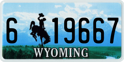 WY license plate 619667